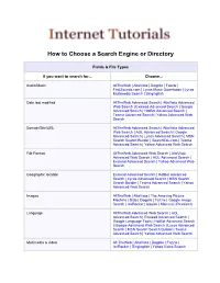 How to Choose a Search Engine Or Directory