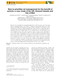 How to Prioritize Rat Management for the Benefit of Petrels: a Case Study