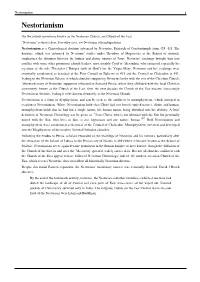 Nestorianism 1 Nestorianism