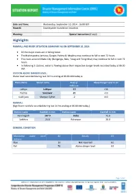 This Situation Report Report Is Prepared by DMIC, CDMP II
