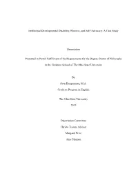 1 Intellectual/Developmental Disability, Rhetoric, and Self-Advocacy