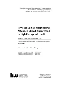Are Visual Stimuli Neighboring Attended Stimuli Suppressed In