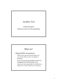 Javadoc Tool What For?