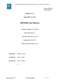 MATISSE User Manual