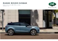 Range Rover Evoque Specification and Price Guide March 2021