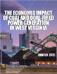 The Economic Impact of Coal and Coal-Fired Power Generation in West Virginia