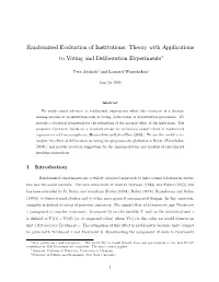 Theory with Applications to Voting and Deliberation Experiments!