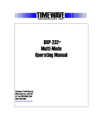 Timewave DSP-232 Plus Manual