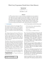 What Every Programmer Should Know About Memory