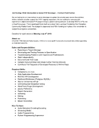 A Wordpress Plugin. ​This Is Paid Parttime Work on a Short Term Contract Funded by the Canadian Community