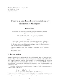 Control Point Based Representation of Inellipses of Triangles∗