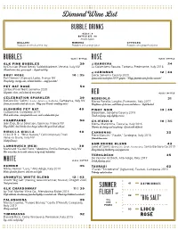 Dimond Wine List