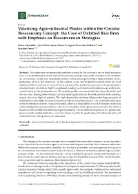 The Case of Defatted Rice Bran with Emphasis on Bioconversion Strategies