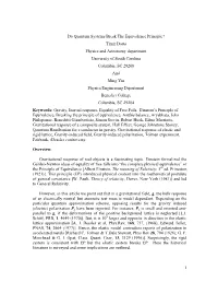 The Equivalence Principle