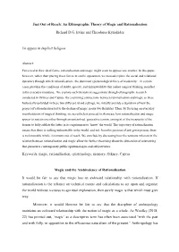 Just out of Reach: an Ethnographic Theory of Magic and Rationalisation