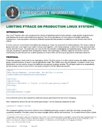 Limiting Ptrace on Production Linux Systems