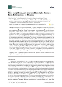 New Insights in Autoimmune Hemolytic Anemia: from Pathogenesis to Therapy