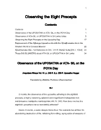Observing the Eight Precepts