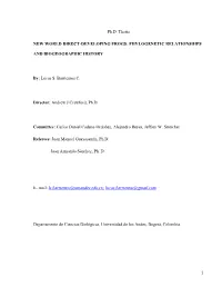 Phylogenetic Relationships and Biogeographic History