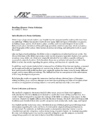 Reading Glasses: Form Criticism by Joshua T