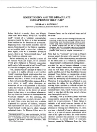 Robert Nozick and the Immaculate Conception of the State*