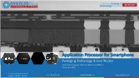 2016 Comparison of Application Processor (AP) Packaging 1 Table of Contents
