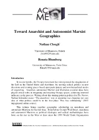 Autonomism and Anarchy