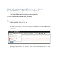 Editing Menu Items in Virtual Y