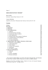 Implementation Theory*