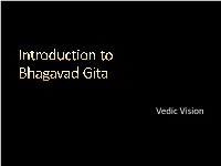 Introduction to Bhagavad Gita
