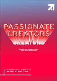 Prosiebensat.1 Media SE Annual Report 2019 KEY FIGURES of PROSIEBENSAT.1 GROUP in EUR M