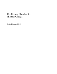 The Faculty Handbook of Bates College