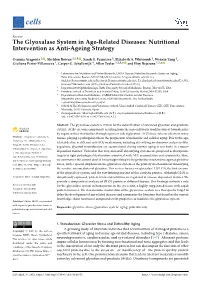 The Glyoxalase System in Age-Related Diseases: Nutritional Intervention As Anti-Ageing Strategy