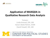 Application of MAXQDA in Qualitative Research Data Analysis