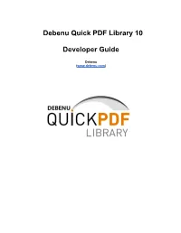 Debenu Quick PDF Library 10 Developer Guide