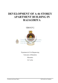 Development of a 46 Storey Apartment Building in Rajagiriya