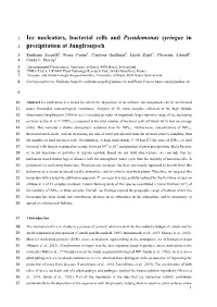 Ice Nucleators, Bacterial Cells and Pseudomonas