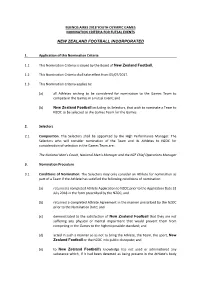 Nomination Criteria for Futsal Events