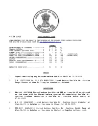 NOTES 1. Urgent Mentioning May Be Made Before Hon'ble DB-II at 10.30