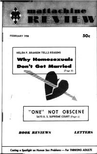 ''One" Not Obscene Book Reviews Letters