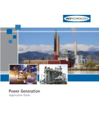 Power Generation Application Guide Contents Fossil Fuel - Coal Fired Boiler