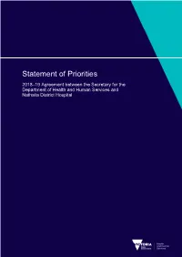 Statement of Priorities