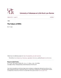 The Failure of RFRA