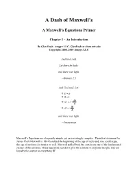 A Maxwell's Equations Primer