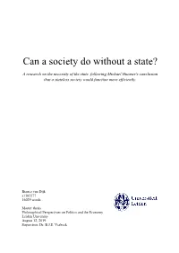 Can a Society Do Without a State?
