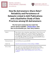 How Do Astronomers Share Data? Reliability and Persistence of Datasets Linked in AAS Publications and a Qualitative Study of Data Practices Among US Astronomers