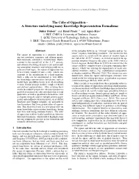 The Cube of Opposition - a Structure Underlying Many Knowledge Representation Formalisms Didier Dubois1 and Henri Prade1,2 and Agnes` Rico3 1