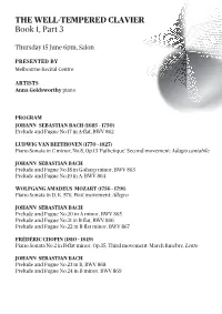 THE WELL-TEMPERED CLAVIER Book 1, Part 3
