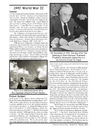 1941: World War II Context U.S