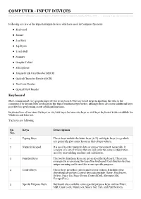 Computer Input Devices